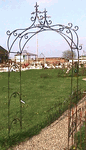 6.5 Tall Ornate Wrought Iron Arbor - Solid Steel Flower Trellis