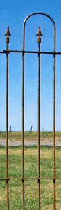 6 ft. Tall Wrought Iron Fence One Hoop Panel