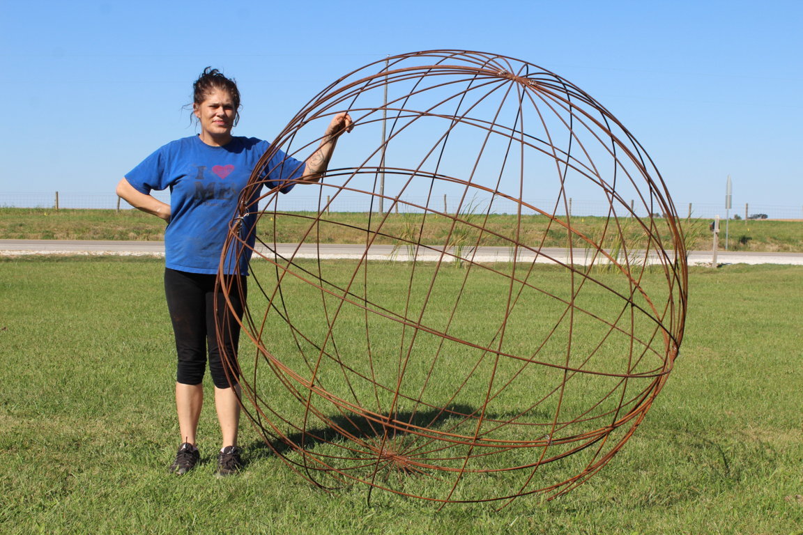 6' Metal Ball Garden Orb - Large Wrought Iron Sphere