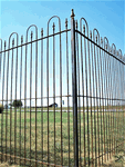 6' Tall Wrought Iron Fence Panel - 43.5" Long