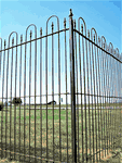 6' Tall Wrought Iron Fence Panel - 43.5" Long