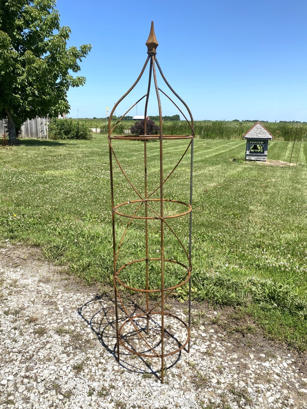 64" Wrought Iron Rose Garden Obelisk Topiary