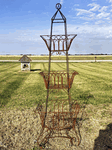 67" 3 Tiered Square Basket Showman's Rack - Plant Stand