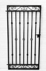 Large 6ft Tall Donovan Metal Entry Gate - Wrought Iron Yard Entrance