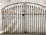 Clarkson Garden Entry Center Divide Wrought Iron Gate 4 tall x 7 w