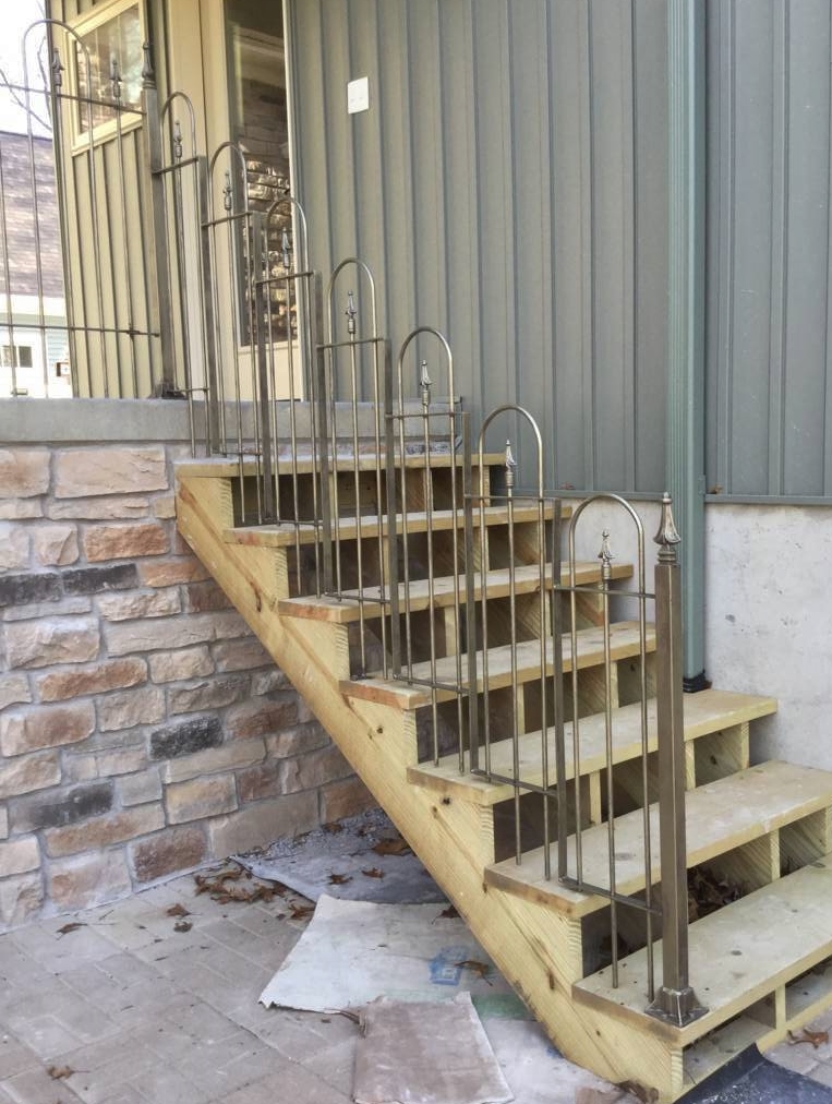 7 Step Stair Railing - Historic Wrought Iron Look
