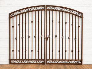 Wrought Iron 6ft Tall x 8ft Wide Center Divide Donovan Driveway Gate
