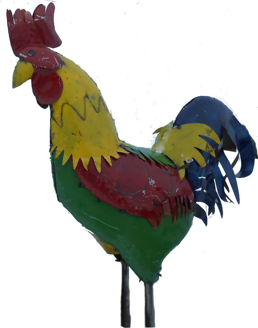 77" Big Colorful Metal Rooster Large Yard Art Chicken Sculpture