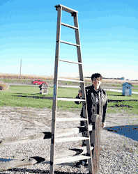 9 foot Half Step Ladder Shelf - Vintage Antique Shelving