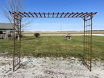 92"t Double Wide Wrought Iron Mission Arbor