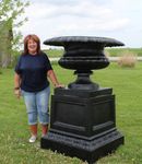 64 Cast Aluminum Concord Urn on Pedestal Pot Container