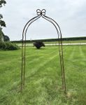 Anna Wrought Iron Narrow Arbor - Solid Metal Garden Arch 