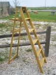 Rustic Wood 5 Step Ladder Pot Rack - Laundry Organization
