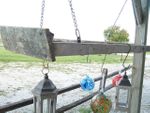 Rustic Wood 5 Step Ladder Pot Rack - Laundry Organization