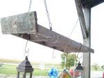 Rustic Wood 5 Step Ladder Pot Rack - Laundry Organization