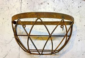 LG Lila Wrought Iron Half Wall Basket - Rustic Display