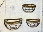 LG Lila Wrought Iron Half Wall Basket - Rustic Display
