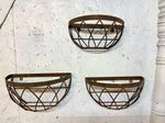 Small Lila Wrought Iron Half Wall Basket - Rustic Look