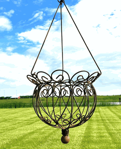 Wrought Iron Large Bouquet Hanging Planter Basket