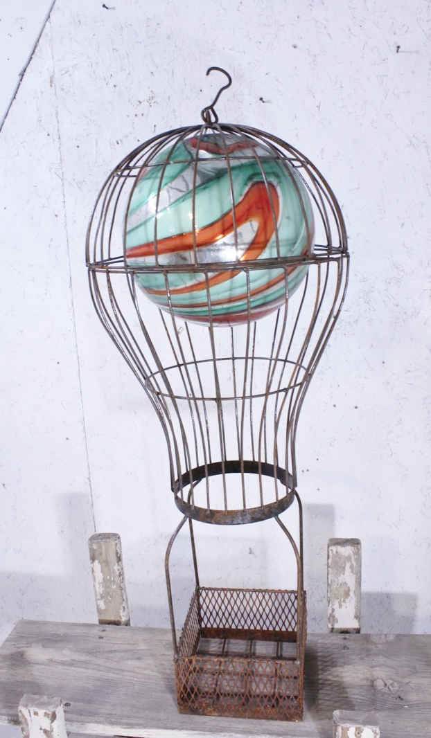 Wrought Iron Small Hanging Gazing Ball Balloon Baskets