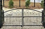 Big 9ft Center Divide Missoula Handcrafted Metal Driveway Gate