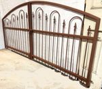 Big 9ft Center Divide Missoula Handcrafted Metal Driveway Gate