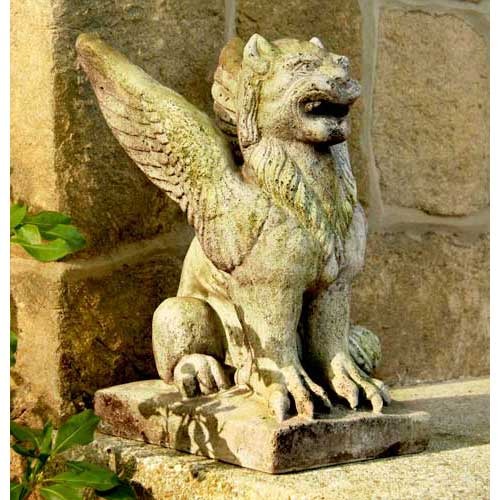Big Mouth Griffin Fiber Stone Statue Gargoyle