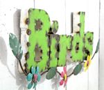Green Birds 3-D Metal Trade Sign