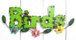 Green Birds 3-D Metal Trade Sign