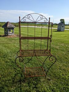 Large Heavy Duty Wrought Iron  Rustic Shelving Bakers Rack