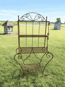 Large Heavy Duty Wrought Iron Rustic Shelving Bakers Rack