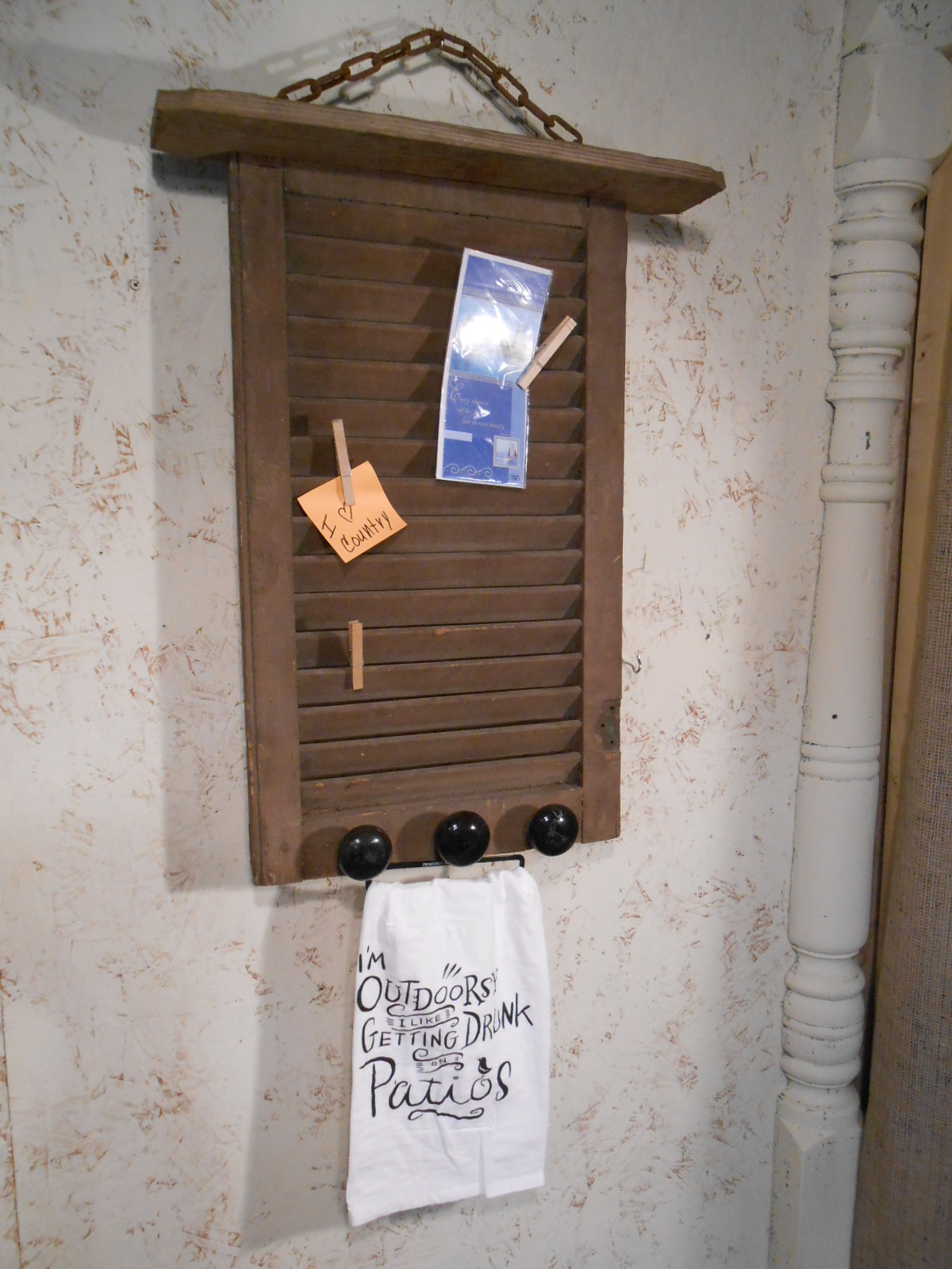 Brown Memo Board Shelf All Vintage Antique Parts