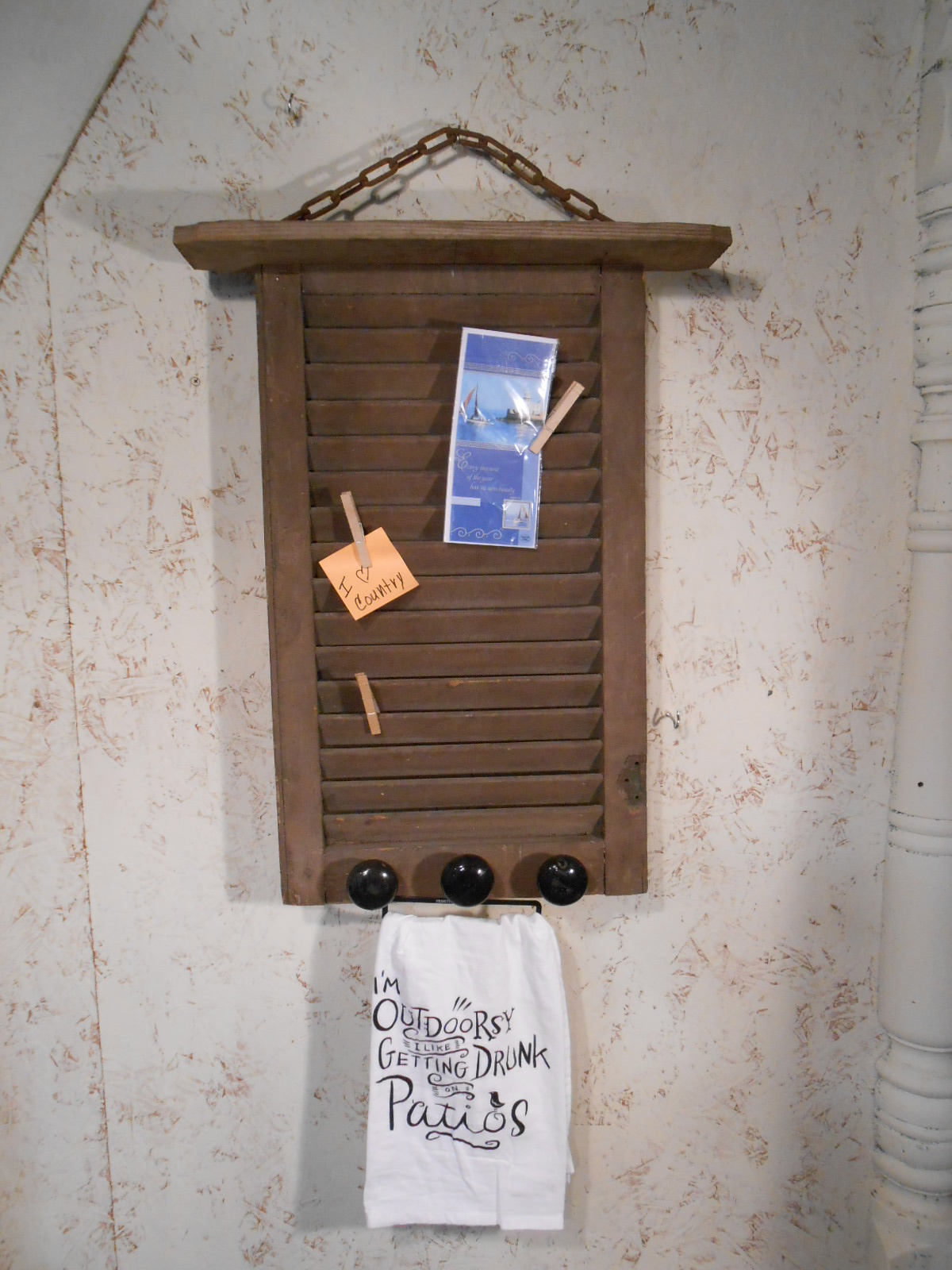 Brown Memo Board Shelf All Vintage Antique Parts