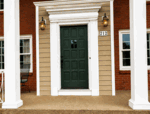 Before & After: Classic Cast Iron Urns Transform This Front Entrance