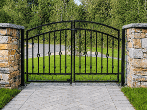 Wrought Iron 4ft Tall x 6ft Wide Center Divide Donovan Entry Gate