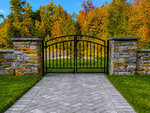 Wrought Iron 4ft Tall x 6ft Wide Center Divide Donovan Entry Gate