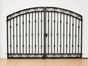 Wrought Iron 5ft Tall x 8ft-9ft Wide Center Divide Donovan Gate