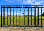 Wrought Iron 5ft Tall x 11ft Wide Center Divide Flat Top Donovan Gate