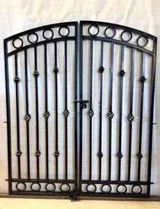 Wrought Iron Circle Donovan Gate - Center Divide Entry