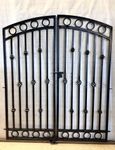 Wrought Iron Circle Donovan Gate - Center Divide Entry