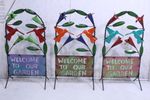 Colorful Metal Hummingbird Screen Trellis Plant Support