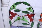 Colorful Metal Hummingbird Screen Trellis Plant Support