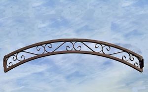 Wrought Iron Framed Curly Arch Header - Gate Topper 