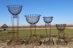 Wrought Iron Round Wrought Iron Flower Planter - 4 Sizes