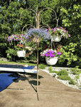 Deluxe 8 Hanging Basket Stand - Rustic Yard Display