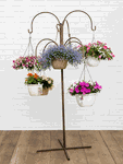 Deluxe 8 Hanging Basket Stand - Rustic Yard Display