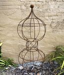 46.5" Wrought Iron Double Bob Topiary Trellis  for Climbing Vines and Flowers