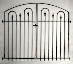 Double Swing Woodson Wrought Iron Entry Yard Gate 4't x 5'w