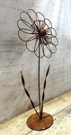 Rusty Primose Metal Garden Flower Yard Art Sculpture