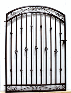 5' Tall Single Wrought Iron Gates
